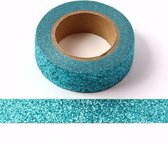 Washi tape - glitterblauw | 15mm x 5m