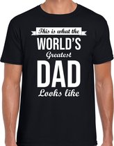 Worlds greatest dad cadeau t-shirt zwart voor heren XL