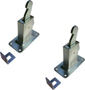 2x stuks deurvastzetter / deurvastzetters staal verzinkt wandmodel met opvangoog - montage aan wand - deurstoppers / deurbuffers