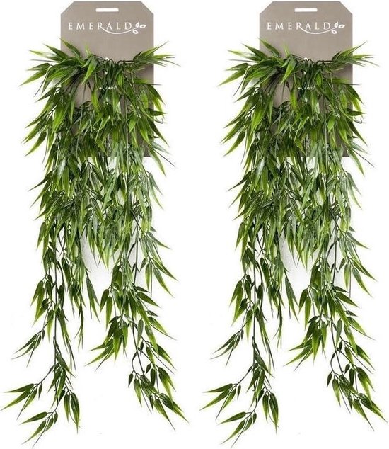 Set 2x stuks decoratie kunstplanten Bamboe hangende takken 75 cm - Kantoor of huis... | bol.com