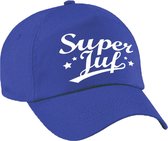 Super juf cadeau pet / baseball cap blauw voor dames - bedankt kado voor een juf / leerkracht