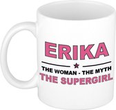 Erika The woman, The myth the supergirl cadeau koffie mok / thee beker 300 ml