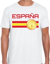 Espana / Spanje landen t-shirt met medaille en Spaanse vlag - wit - heren -  Spanje landen shirt / kleding - EK / WK / Olympische spelen outfit M