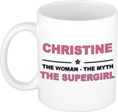 Christine The woman, The myth the supergirl cadeau koffie mok / thee beker 300 ml