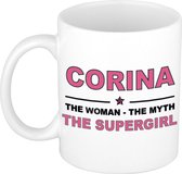 Corina The woman, The myth the supergirl cadeau koffie mok / thee beker 300 ml
