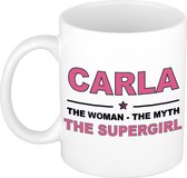 Carla The woman, The myth the supergirl cadeau koffie mok / thee beker 300 ml