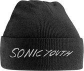 Sonic Youth Beanie muts White Logo Embroidered Zwart