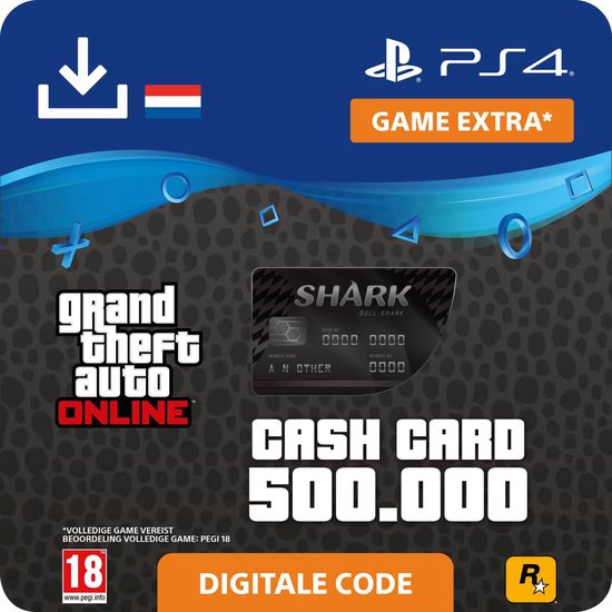 GTA V - digitale valuta - 500.000 GTA dollars - NL - PS4 download - Sony digitaal