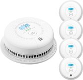 X-Sense koolmonoxide CO-detector met LCD-scherm, BSI-gecertificeerd koolmonoxide-alarm met 10 jaar batterijduur, LED-display en testknop, CD01 (5 stuks)