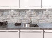 Keukenwand met print - Tegel / Steenlook landelijk - 200x50cm - Spatwand
