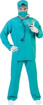 Funny Fashion - Dokter & Tandarts Kostuum - Trauma Chirurg Academisch Ziekenhuis Kostuum - blauw,groen - Maat 48-50 - Carnavalskleding - Verkleedkleding