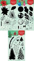 Transparante Layered Stempels Giga SET - 3 Stuks Kerst A5 formaat - Maak mooie Kaarten, Fotoalbums en andere Creatieve Creaties