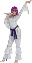 Funny Fashion - ABBA Kostuum - Disco Diva Suzie - Vrouw - Zilver - Maat 36-38 - Carnavalskleding - Verkleedkleding