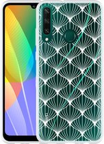 Huawei Y6p Hoesje White Abstract Pattern