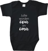 Rompertjes baby met tekst - Jullie worden opa en oma - Romper zwart - Maat 50/56