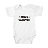 Rompertjes baby met tekst - Most wanted - Romper wit - Maat 50/56