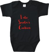 Rompertjes baby met tekst - I ate Santa's cookies - Romper zwart - Maat 74/80