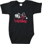 Valentijn Rompertje  Mr. Valentine - Romper korte mouw zwart - Maat 62/68 - Baby cadeau jongen - Kraam cadeau - Valentijn - Valentine