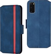 Voor Galaxy S20 vintage matte olierand horizontale flip lederen tas met beugel en kaartsleuven (blauw)