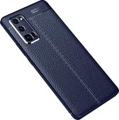 Voor Huawei Honor 30 Pro Litchi Texture TPU schokbestendig hoesje (marineblauw)