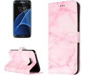 Voor Galaxy S8 + / G955 roze marmerpatroon Horizontale flip lederen beschermhoes met houder en kaartsleuven en portemonnee