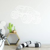 Muursticker Monster Truck -  Wit -  140 x 88 cm  -  baby en kinderkamer  alle - Muursticker4Sale