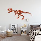 Muursticker Dinosaurus Skelet -  Bruin -  80 x 37 cm  -  alle muurstickers  baby en kinderkamer  dieren - Muursticker4Sale