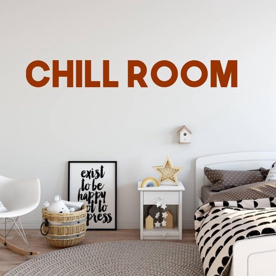 Muursticker Chill Room - Bruin - 80 x 10 cm - woonkamer alle