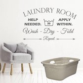 Muursticker Laundry Room -  Donkergrijs -  120 x 72 cm  -  engelse teksten  wasruimte  alle - Muursticker4Sale