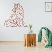 Origami Muursticker Wolf - Marron - 40 x 40 cm - Origami - Wall Sticker4Sale