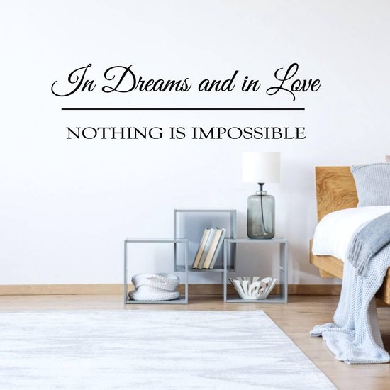 Sticker Muursticker Nothing Is Impossible - Rouge - 120 x 34 cm - Chambre à coucher avec textes anglais - Muursticker4Sale