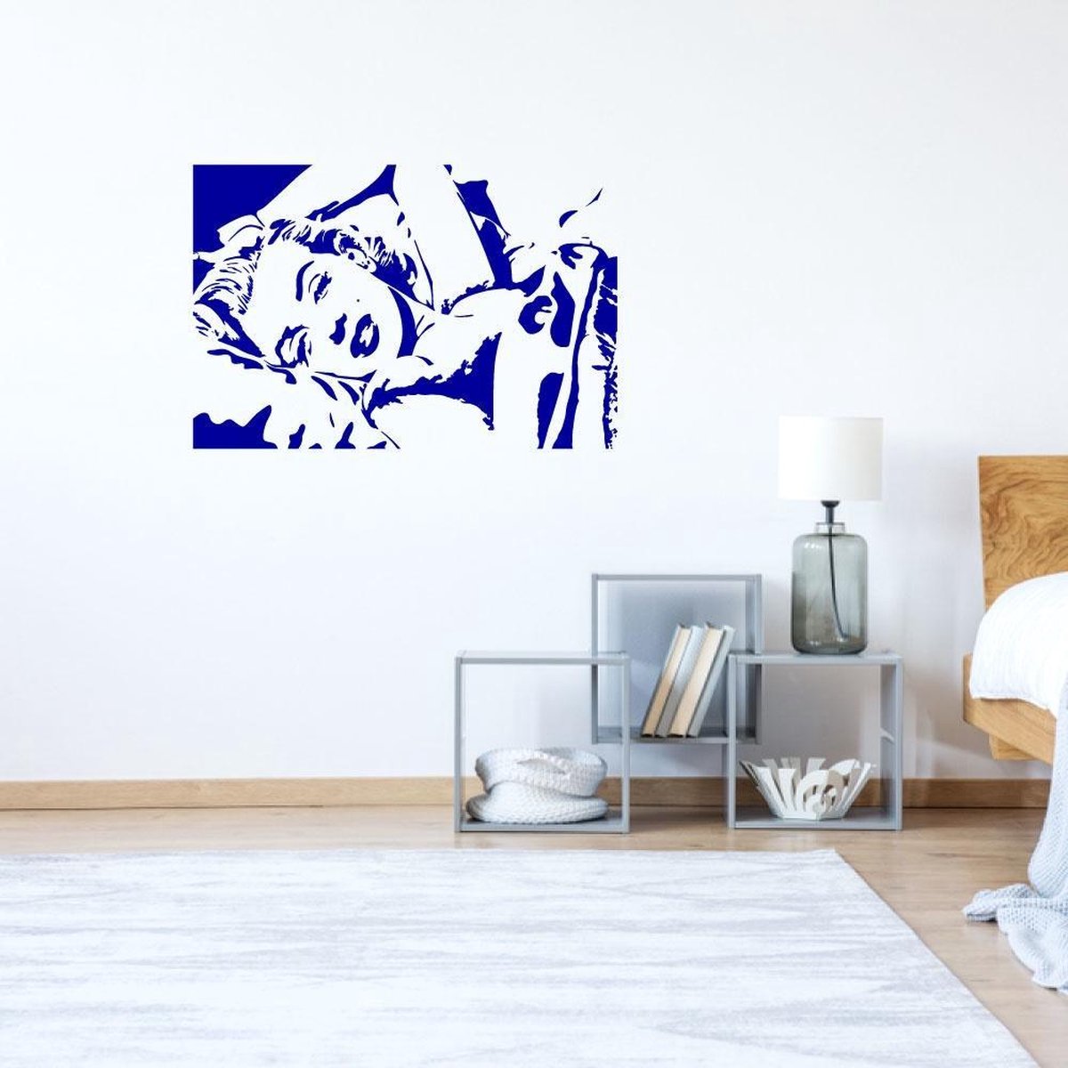 Muursticker Marilyn Monroe Donkerblauw 80 x 53 cm