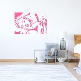 Muursticker Marilyn Monroe -  Roze -  120 x 80 cm  -    slaapkamer  woonkamer - Muursticker4Sale