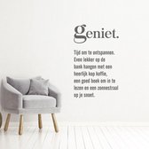 Muursticker Geniet -  Donkergrijs -  68 x 120 cm  -  slaapkamer  woonkamer  alle muurstickers  keuken - Muursticker4Sale