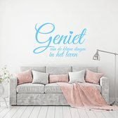 Muursticker Geniet Van De Kleine Dingen In Het Leven -  Lichtblauw -  160 x 101 cm  -  alle muurstickers  slaapkamer  woonkamer  nederlandse teksten - Muursticker4Sale