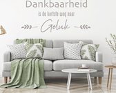 Muursticker Dankbaarheid -  Zilver -  120 x 56 cm  -  alle muurstickers  nederlandse teksten  woonkamer - Muursticker4Sale
