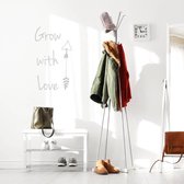 Muursticker Grow With Love Pijl -  zilver -  60 x 103 cm  -  engelse teksten  slaapkamer  woonkamer  baby en kinderkamer  alle - Muursticker4Sale