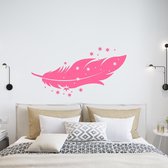 Muursticker Veer Met Sterren - Roze - 160 x 85 cm - slaapkamer woonkamer alle