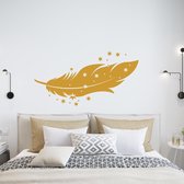 Muursticker Veer Met Sterren -  Goud -  160 x 85 cm  -  slaapkamer  woonkamer  alle - Muursticker4Sale