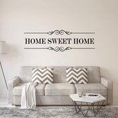 Muursticker Home Sweet Home -  Lichtbruin -  80 x 24 cm  -  woonkamer  alle muurstickers  engelse teksten - Muursticker4Sale