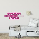 Muursticker Game Room Loading -  Roze -  160 x 53 cm  -  alle muurstickers  baby en kinderkamer  engelse teksten - Muursticker4Sale