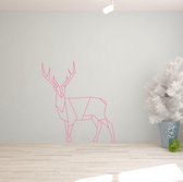 Muursticker Origami Hert -  Roze -  80 x 89 cm  -  slaapkamer  woonkamer  origami  alle muurstickers  dieren - Muursticker4Sale