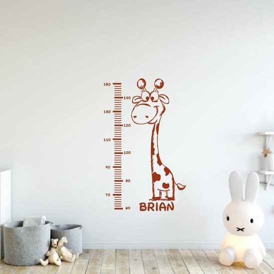 verlangen puzzel Bedenk Muursticker Giraffe Met Groeimeter - Bruin - 58 x 96 cm - alle muurstickers  baby... | bol.com