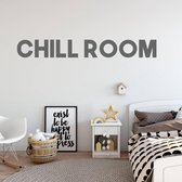 Muursticker Chill Room - Donkergrijs - 160 x 20 cm - woonkamer engelse teksten