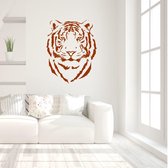 Muursticker Tijger -  Bruin -  80 x 100 cm  -  slaapkamer  alle  woonkamer  dieren - Muursticker4Sale