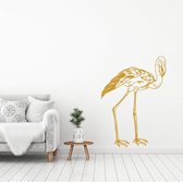 Muursticker Flamingo -  Goud -  56 x 80 cm  -  alle muurstickers  woonkamer  baby en kinderkamer  dieren - Muursticker4Sale