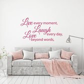 Muursticker Live Laugh Love -  Roze -  120 x 68 cm  -  woonkamer  alle muurstickers  slaapkamer - Muursticker4Sale
