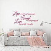 Muursticker Live Laugh Love -  Roze -  80 x 45 cm  -  woonkamer  alle muurstickers  slaapkamer - Muursticker4Sale