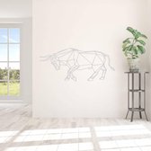 Muursticker Origami Stier - Lichtgrijs - 80 x 35 cm - slaapkamer woonkamer origami alle