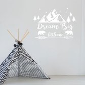 Muursticker Dream Big Little One -  Wit -  100 x 75 cm  -  alle muurstickers  baby en kinderkamer - Muursticker4Sale